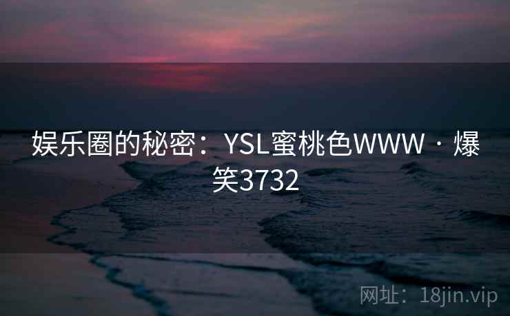 娱乐圈的秘密：YSL蜜桃色WWW · 爆笑3732